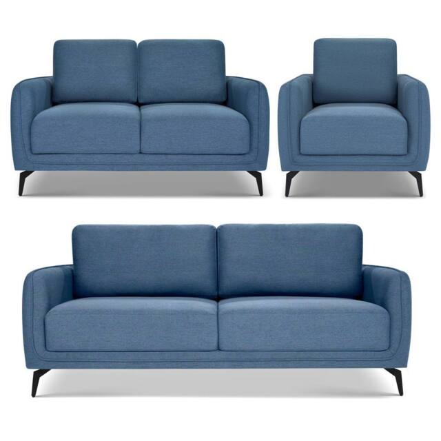 Bravich LTD Brixton Full Suite - Armchair, 2 & 3 Seater Sofa Set in Blue - image 1