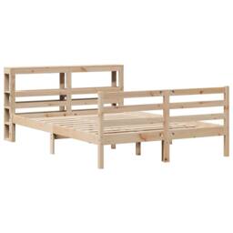 Berkfield Home Beautiful Bed Frame without Mattress 120x200 cm Solid Wood Pine in Light Tan - Size: Small Double - thumbnail 1