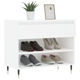 Berkfield Home Shoe Cabinet White 70x36x60 cm Engineered Wood - Size: 70 x 36 x 60 cm - thumbnail 3