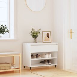Berkfield Home Shoe Cabinet White 70x36x60 cm Engineered Wood - Size: 70 x 36 x 60 cm
