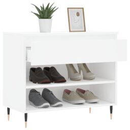 Berkfield Home Shoe Cabinet White 70x36x60 cm Engineered Wood - Size: 70 x 36 x 60 cm - thumbnail 4