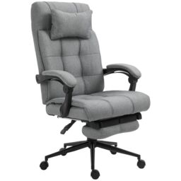 VINSETTO Ergonomic Office Chair Adjustable Height Rolling Swivel with Armrest in Light Grey - thumbnail 2