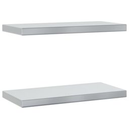 Berkfield Home Wall Shelves 2 pcs 50x23.5x3 cm Silver Stainless Steel - thumbnail 2