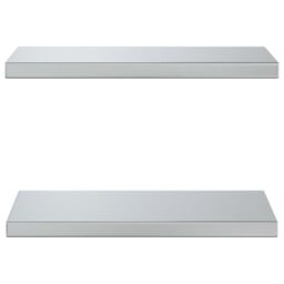 Berkfield Home Wall Shelves 2 pcs 50x23.5x3 cm Silver Stainless Steel - thumbnail 5