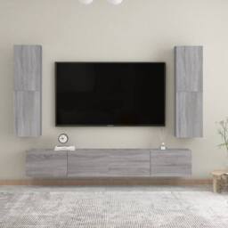 Berkfield Home Wall-mounted TV Cabinet Grey Sonoma 30.5x30x110 cm - thumbnail 6