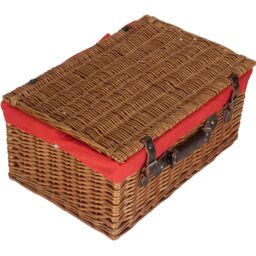 Red Hamper Wicker 56cm Double Steamed Picnic Hamper Basket With Red Lining in Natural - thumbnail 3
