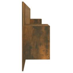 Berkfield Home Classic Bed Headboard with Cabinets Smoked Oak Engineered Wood in Brown - thumbnail 5