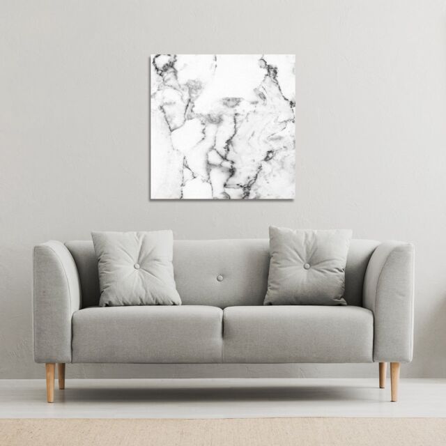 Benjamin Tate Design White Marble Texture (Canvas Print) / 61 x 61 x 4cm in Natural - Size: 61 x 61 x 4 cm - image 1