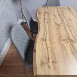 KOSY KOALA Modern Dining Table with 4 Grey Gem Faux Leather Chairs & 1 Bench in Brown - thumbnail 5