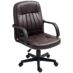 STILVORA Swivel Office Chair with Adjustable Height, Dark Brown - thumbnail 5