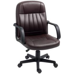 STILVORA Swivel Office Chair with Adjustable Height, Dark Brown - thumbnail 4