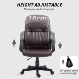 STILVORA Swivel Office Chair with Adjustable Height, Dark Brown - thumbnail 6