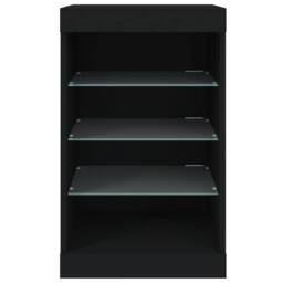 Berkfield Home Sideboard with LED Lights Black 41x37x67 cm - Size: 41 x 37 x 67 cm - thumbnail 6