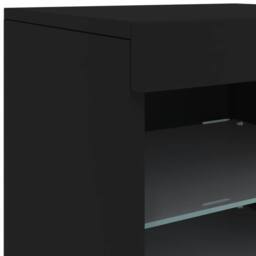 Berkfield Home Sideboard with LED Lights Black 41x37x67 cm - Size: 41 x 37 x 67 cm - thumbnail 9