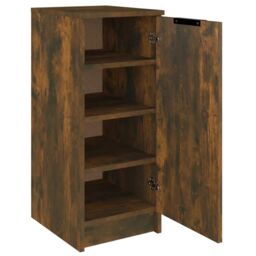 Berkfield Home Shoe Cabinet Smoked Oak 30x35x70 cm Engineered Wood in Brown - Size: 30 x 35 x 70 cm - thumbnail 6