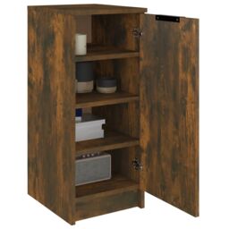 Berkfield Home Shoe Cabinet Smoked Oak 30x35x70 cm Engineered Wood in Brown - Size: 30 x 35 x 70 cm - thumbnail 4