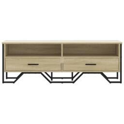 Berkfield Home TV Cabinet Sonoma Oak 122x34x41 cm Engineered Wood in Light Tan - Size: 122 x 34 x 41 cm - thumbnail 4
