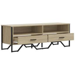 Berkfield Home TV Cabinet Sonoma Oak 122x34x41 cm Engineered Wood in Light Tan - Size: 122 x 34 x 41 cm - thumbnail 7