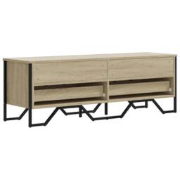 Berkfield Home TV Cabinet Sonoma Oak 122x34x41 cm Engineered Wood in Light Tan - Size: 122 x 34 x 41 cm - thumbnail 6