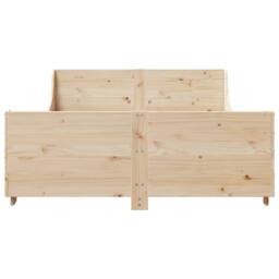Berkfield Home Beautiful Bed Frame without Mattress 135x190 cm Double Solid Wood Pine in Light Tan - thumbnail 4