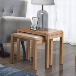 Cheshire Ardglass Solid Oak Nest Of 2 Tables in Natural - thumbnail 2