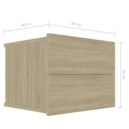 Berkfield Home Elegant Bedside Cabinets 2 pcs Sonoma Oak 40x30x30 cm Engineered Wood in Beige - Size: 40 x 30 x 30 cm - thumbnail 8