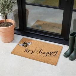 Garden Greatness Bumble Bee Happy Printed Coir Doormat - Size: 45 cm x 75 cm - thumbnail 2
