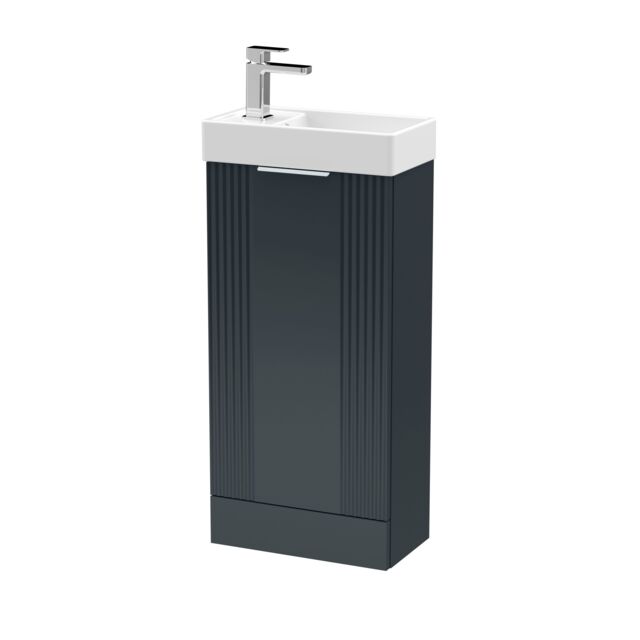 Balterley Retro Floor Standing Bathroom Vanity Basin Unit - 400mm - Dark Grey - image 1