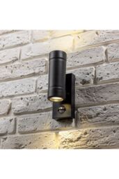CGC Lighting 'Valentine' Black Outdoor Up & Down GU10 Wall Light With PIR Motion Sensor