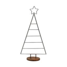 Ivyline Pewter Christmas Tree with Star - Premium Quality metal Sculpture - H71cm W35cm D15cm in Silver - thumbnail 2
