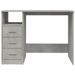 Berkfield Home Desk with Drawers Concrete Grey 102x50x76 cm Engineered Wood - Size: 102 x 50 x 76 cm - thumbnail 6