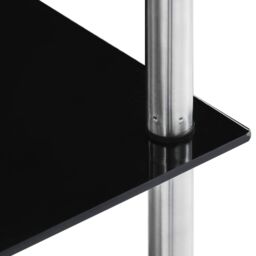 Berkfield Home 5-Tier Shelf Black 40x40x130 cm Tempered Glass - Size: 40 x 40 x 130 cm - thumbnail 4