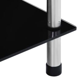 Berkfield Home 5-Tier Shelf Black 40x40x130 cm Tempered Glass - Size: 40 x 40 x 130 cm - thumbnail 5