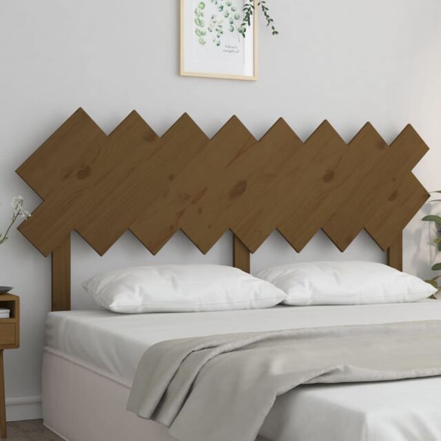 Berkfield Home Bed Headboard Honey Brown 159.5x3x80.5 cm Solid Wood Pine - image 1