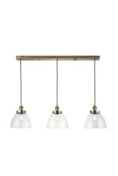 Netlighting Hansen Plate Pendant Ceiling Lamp Antique Brass Plate Glass in Gold