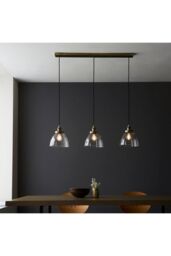Netlighting Hansen Plate Pendant Ceiling Lamp Antique Brass Plate Glass in Gold - thumbnail 3