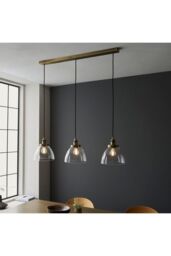 Netlighting Hansen Plate Pendant Ceiling Lamp Antique Brass Plate Glass in Gold - thumbnail 2