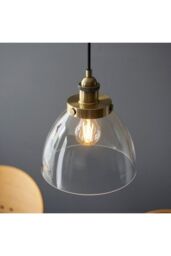 Netlighting Hansen Plate Pendant Ceiling Lamp Antique Brass Plate Glass in Gold - thumbnail 6