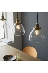 Netlighting Hansen Plate Pendant Ceiling Lamp Antique Brass Plate Glass in Gold - thumbnail 5