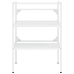 Berkfield Home Elegant Bathroom Washbasin Frame with Built-in Basin White Iron - thumbnail 4