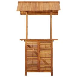 Berkfield Home Outdoor Bar Table with Rooftop 113x106x217 cm Solid Acacia Wood in Brown - Size: 113 x 106 x 217 cm - thumbnail 3