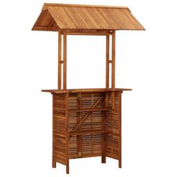 Berkfield Home Outdoor Bar Table with Rooftop 113x106x217 cm Solid Acacia Wood in Brown - Size: 113 x 106 x 217 cm - thumbnail 6