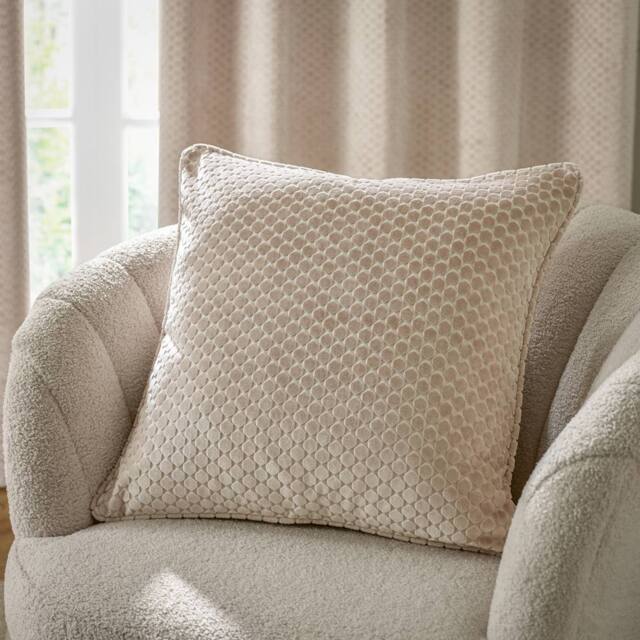 Paoletti Neptune Velvet Cushion in Beige - Size: 50 cm x 50 cm - image 1