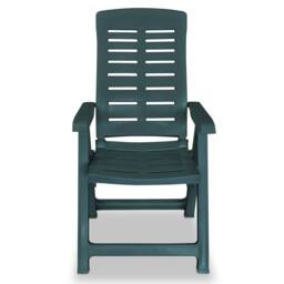 Berkfield Home Reclining Garden Chairs 6 pcs Plastic Green - thumbnail 4