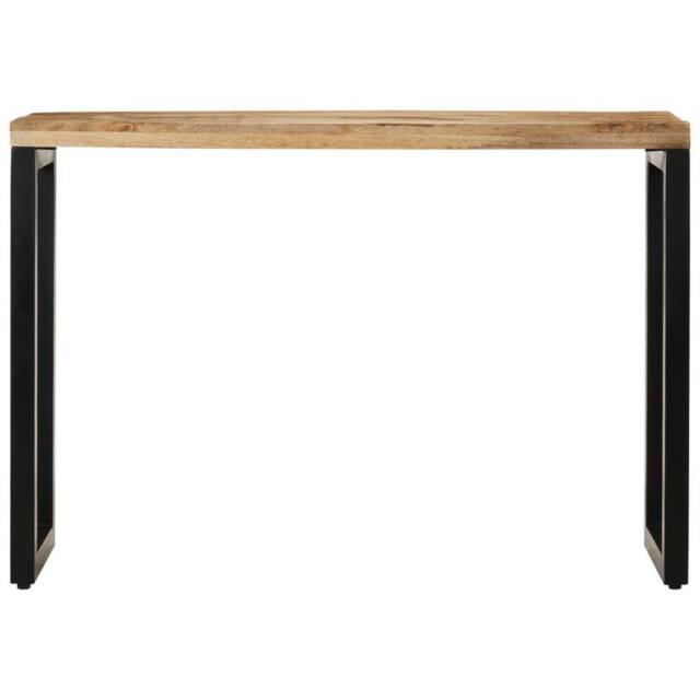 Berkfield Home Console Table 110x35x76 cm Solid Rough Wood Mango in Brown - Size: 110 x 35 x 76 cm - image 1
