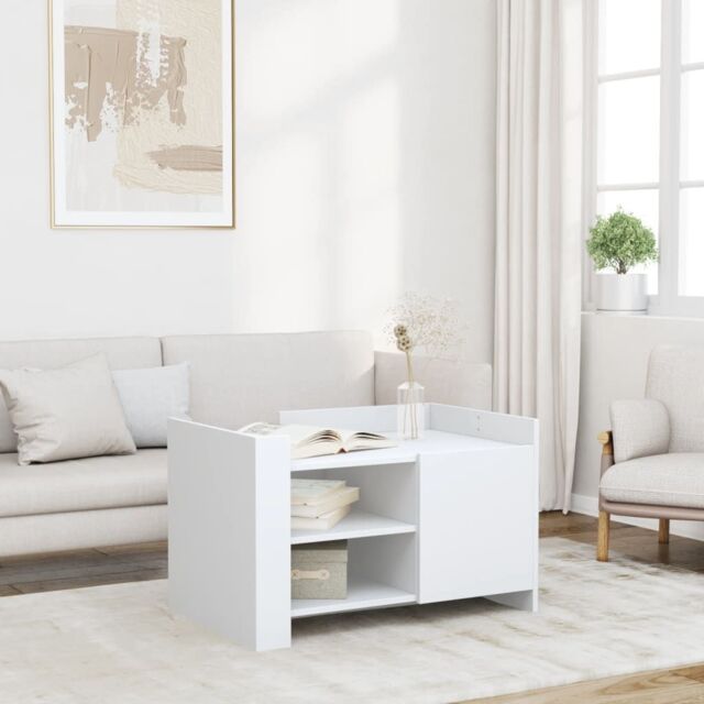 Berkfield Home Coffee Table White 80x50x50 cm Engineered Wood - Size: 80 x 50 x 50 cm - image 1