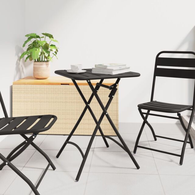 Berkfield Home Foldable Garden Table - Anthracite - 55x55x73 cm - Steel - Size: 55 x 55 x 73 cm - image 1