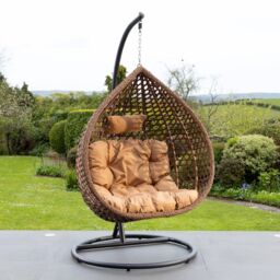 Artemis Home Henley Swing Egg Pod Chair in Brown - thumbnail 1