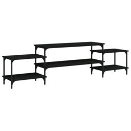 Berkfield Home TV Cabinet Black 197x35x52 cm Engineered Wood - Size: 197 x 35 x 52 cm - thumbnail 2