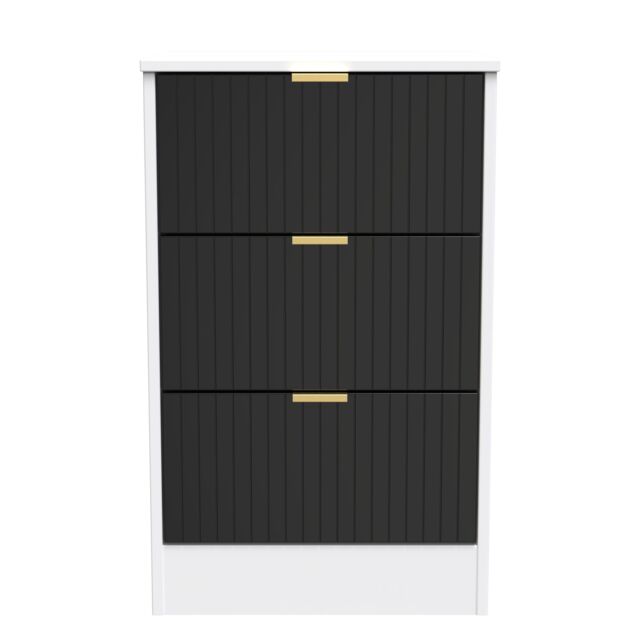 Ready Assembled 2 U Denver 3 Drawer Bedside Cabinet (Ready Assembled) in Black - image 1